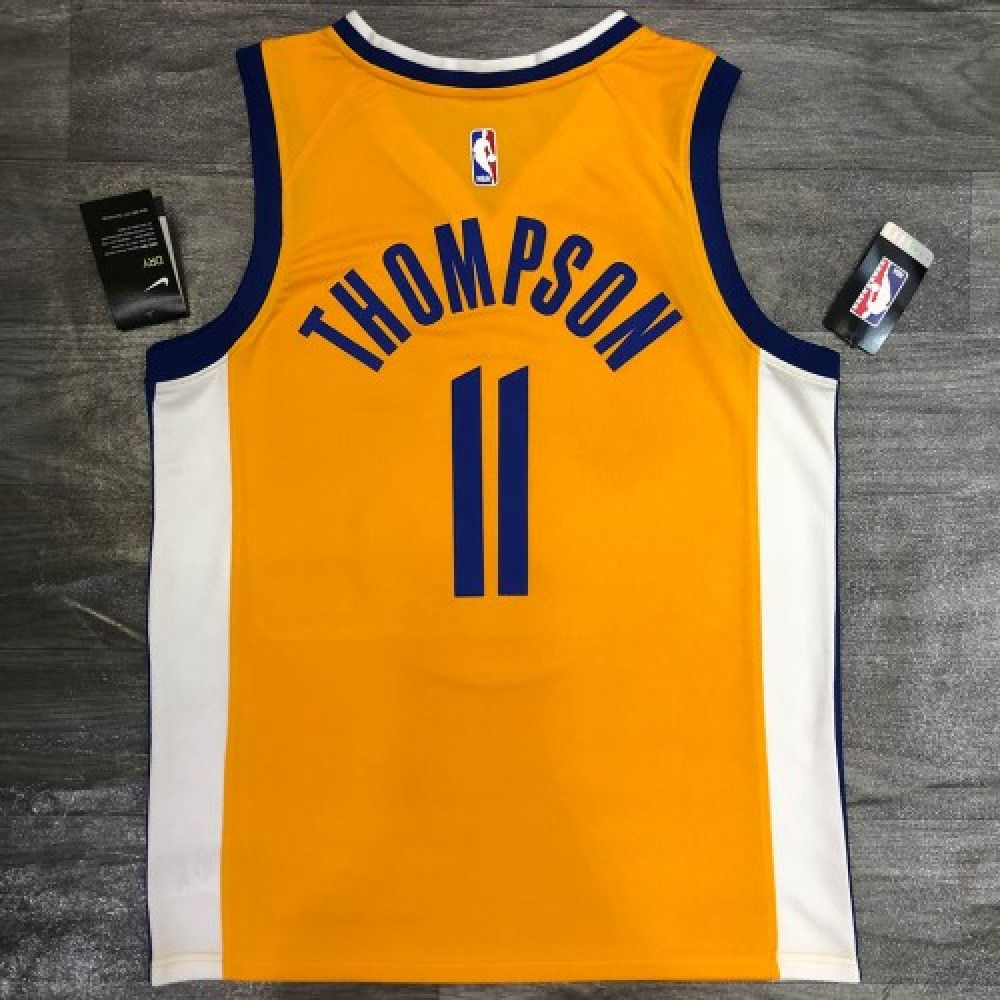 Men's Golden State Warriors Thompson #11 Jordan Gold 20/21 Swingman Jersey - Statement Edition-Pro Kit Vault | Brand New 26/27 Sports Jerseys